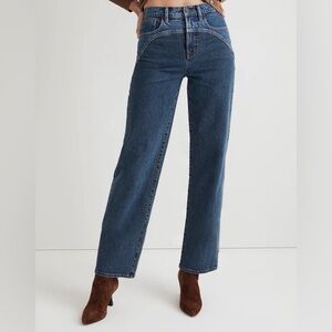Madewell The Perfect Vintage Wide-Leg Crop Jean 26 Sonoma Wash Yoke Edition